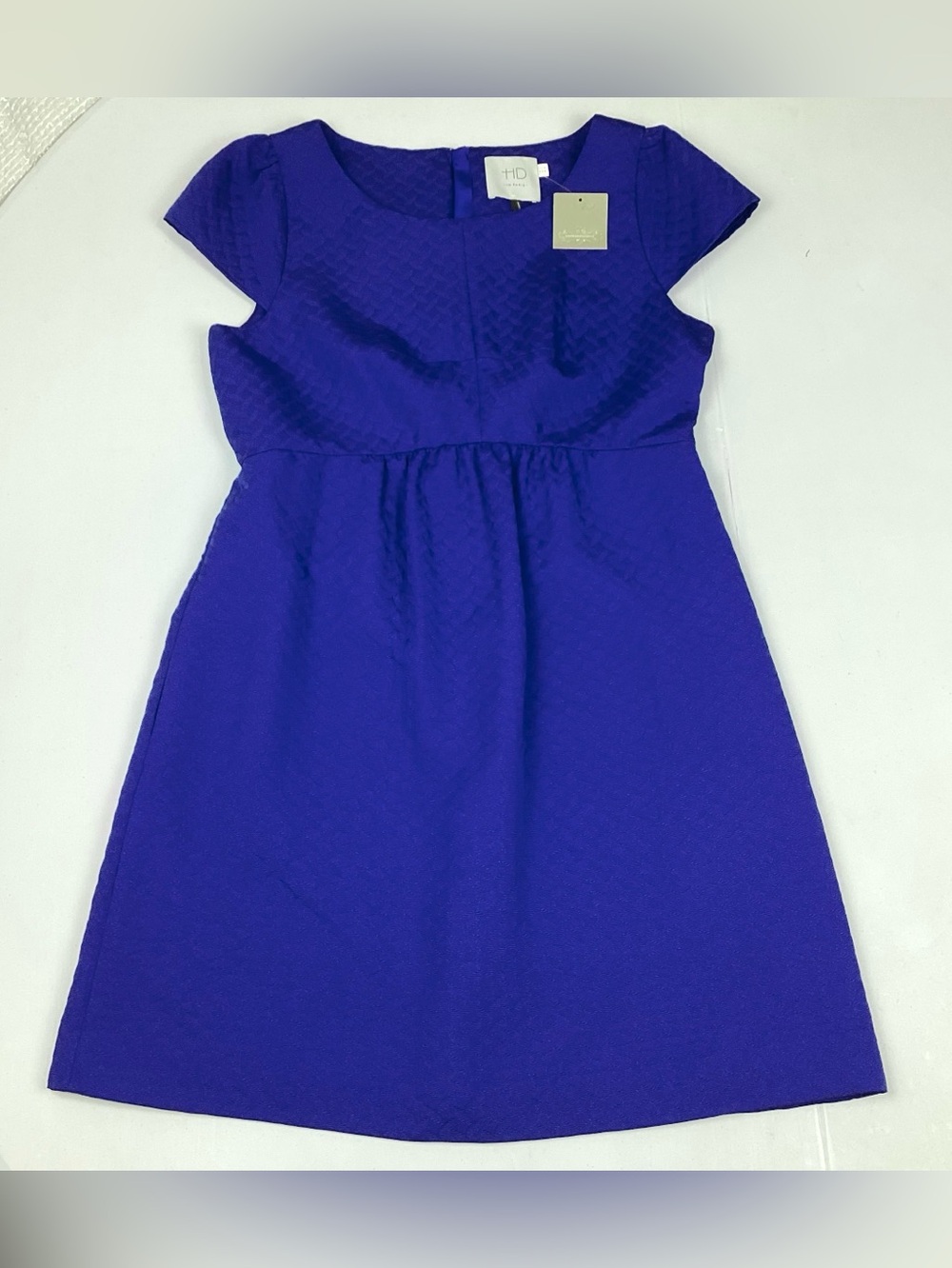 Anthropologie HD In Paris Blue Jacquard Empire Dress Size 12 New With Tag